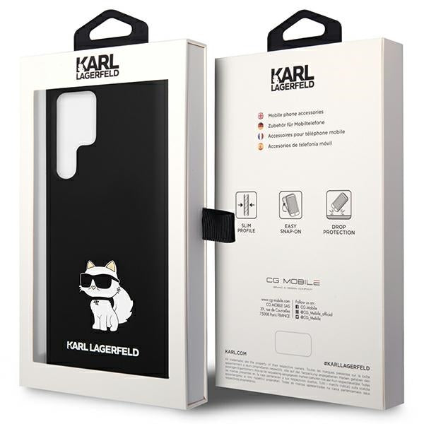 Husa pentru Samsung Galaxy S24 Ultra S928, Karl Lagerfeld, Silicone Choupette NFT, Neagra