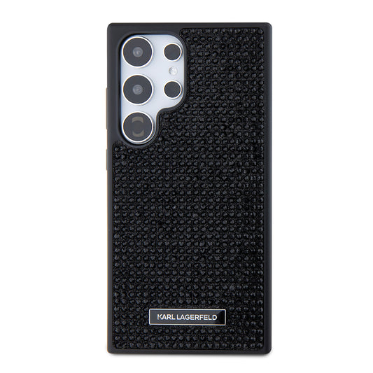Husa pentru Samsung Galaxy S24 Ultra S928, Karl Lagerfeld, Rhinestone Metal Plate, Neagra