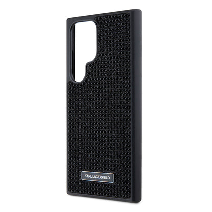 Husa pentru Samsung Galaxy S24 Ultra S928, Karl Lagerfeld, Rhinestone Metal Plate, Neagra