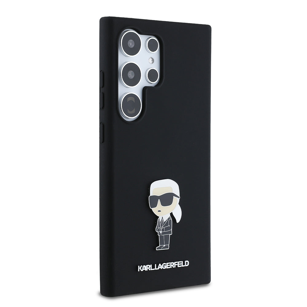 Husa pentru Samsung Galaxy S24 Ultra S928, Karl Lagerfeld, Silicone Ikonik Karl, Neagra