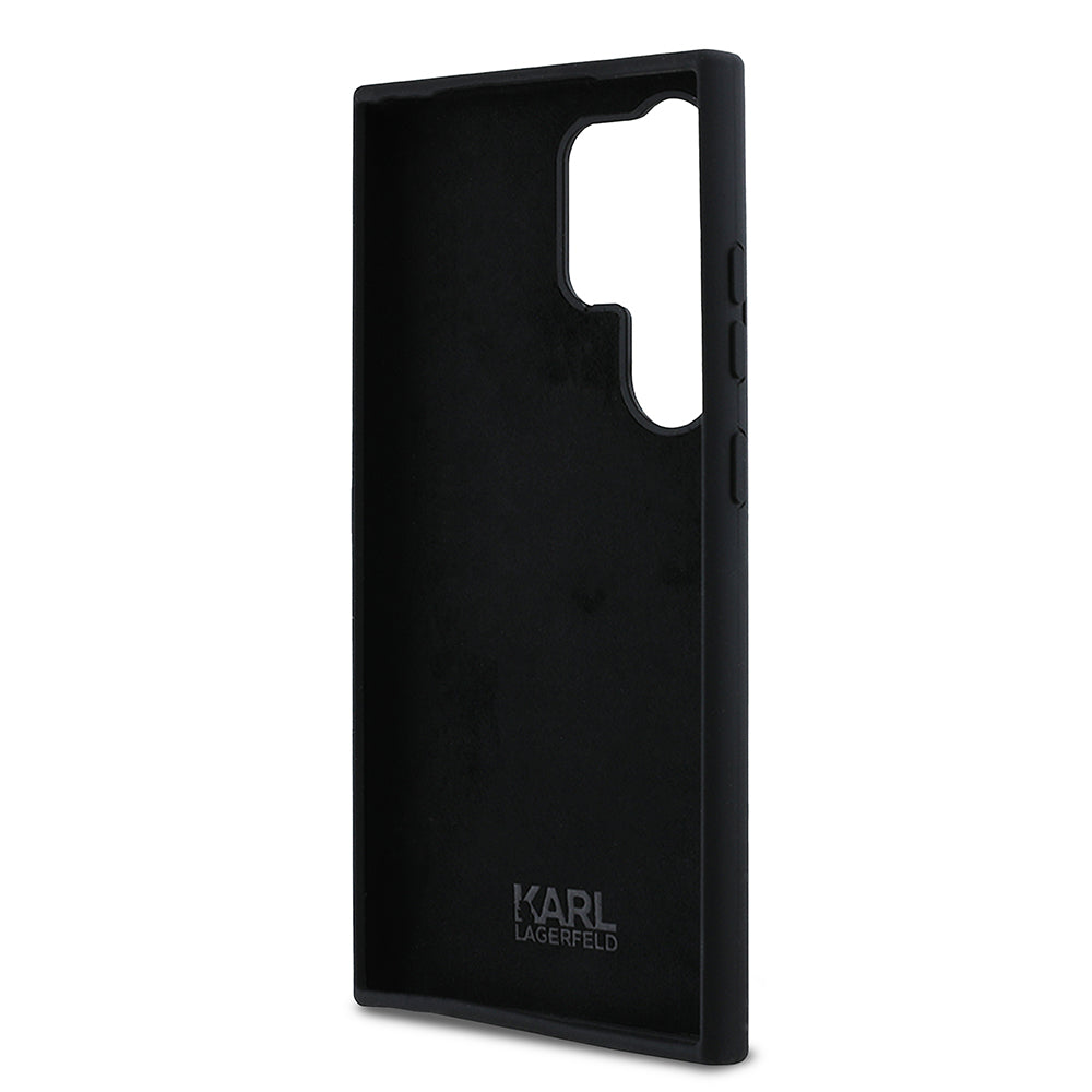 Husa pentru Samsung Galaxy S24 Ultra S928, Karl Lagerfeld, Silicone Ikonik Karl, Neagra