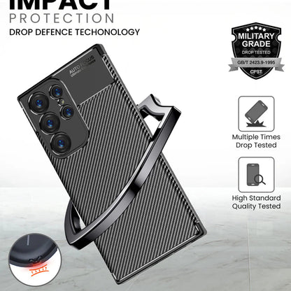 Husa pentru Samsung Galaxy S24 Ultra S928, Techsuit, CarbonFiber, Neagra