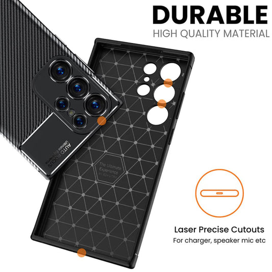 Husa pentru Samsung Galaxy S24 Ultra S928, Techsuit, CarbonFiber, Neagra