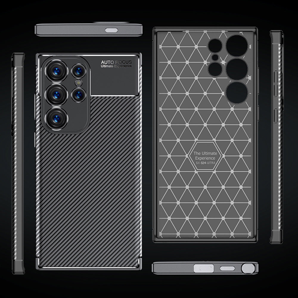 Husa pentru Samsung Galaxy S24 Ultra S928, Techsuit, CarbonFiber, Neagra