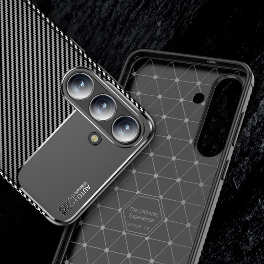 Husa pentru Samsung Galaxy S25 FE, Techsuit, CarbonFiber, Neagra