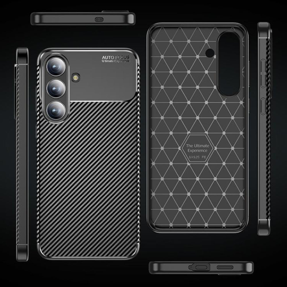 Husa pentru Samsung Galaxy S25 FE, Techsuit, CarbonFiber, Neagra