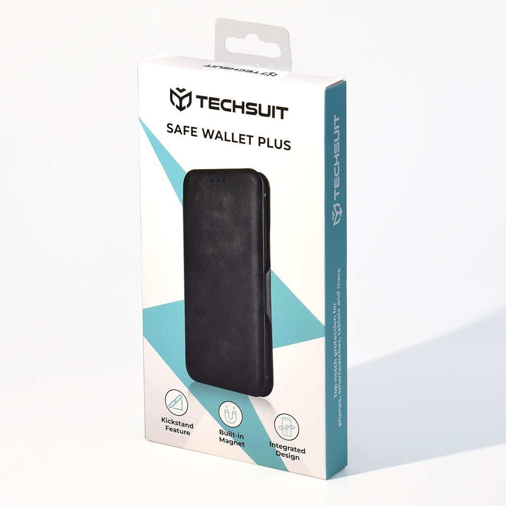 Husa pentru Samsung Galaxy S25 FE, Techsuit, Safe Wallet Plus, Neagra