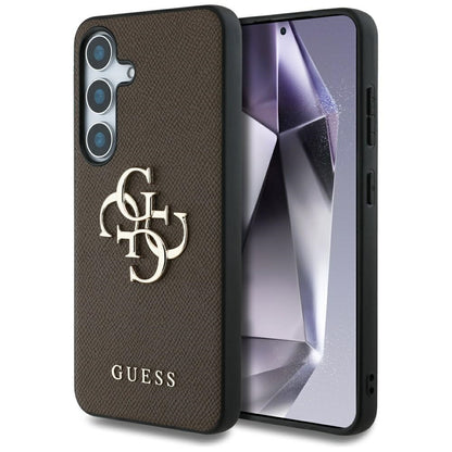 Husa pentru Samsung Galaxy S25+ S936, Guess, 4G Grained Big and Classic Logo, Maro