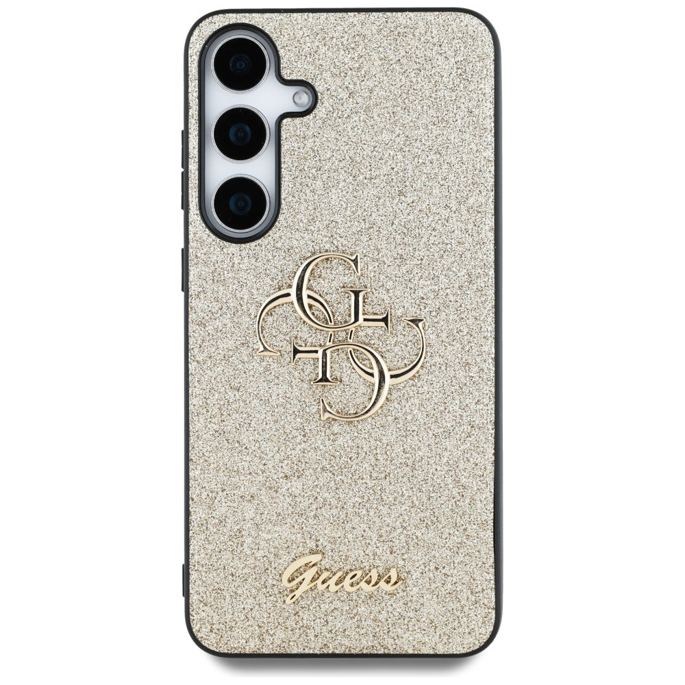 Husa pentru Samsung Galaxy S25+ S936, Guess, Glitter Big 4G Script, Aurie