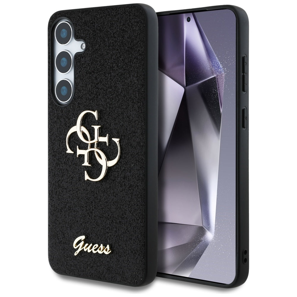 Husa pentru Samsung Galaxy S25+ S936, Guess, Glitter Big 4G Script, Neagra