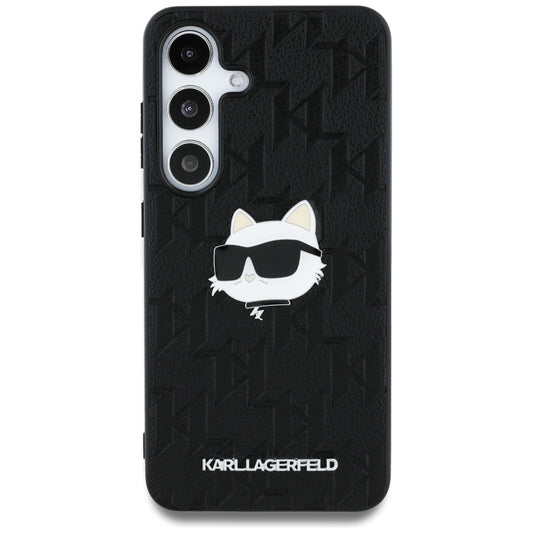 Husa pentru Samsung Galaxy S25+ S936, Karl Lagerfeld, Monogram Choupette's Head, Neagra