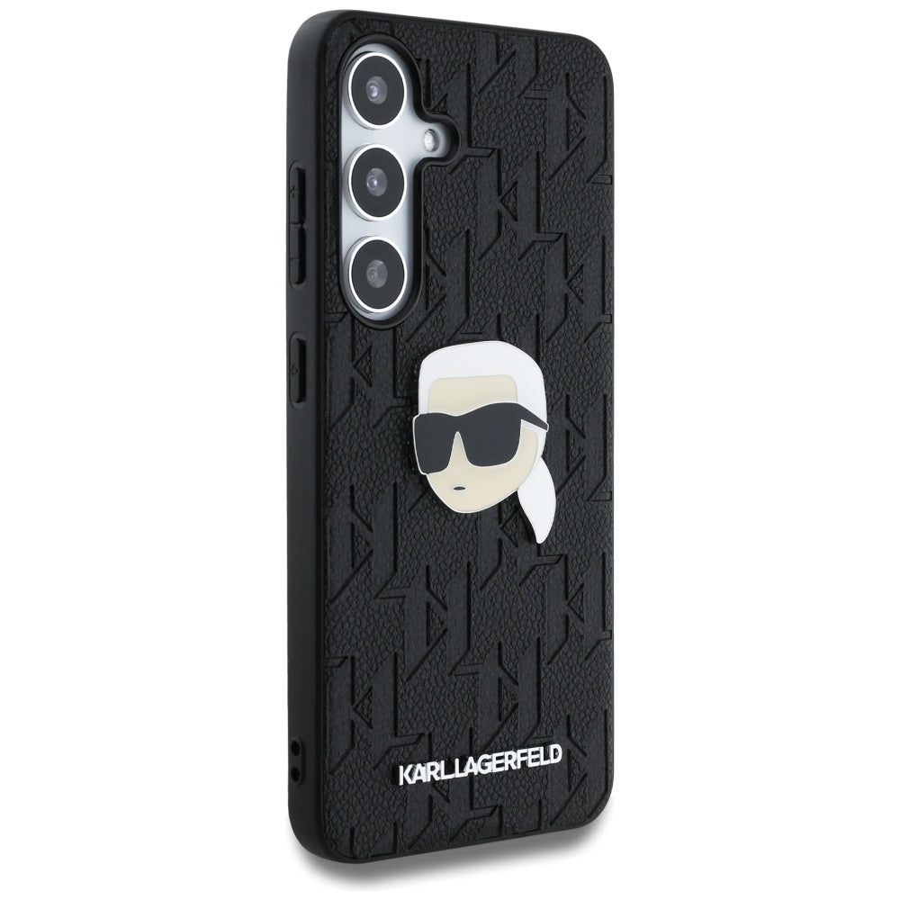 Husa pentru Samsung Galaxy S25+ S936, Karl Lagerfeld, Monogram Karl's Head, Neagra