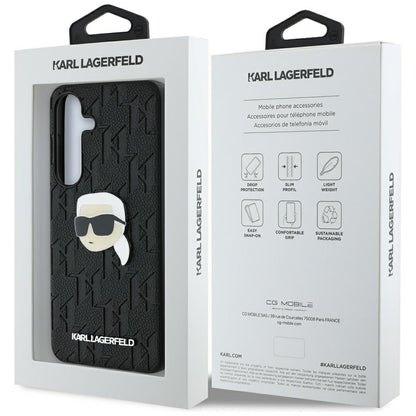 Husa pentru Samsung Galaxy S25+ S936, Karl Lagerfeld, Monogram Karl's Head, Neagra