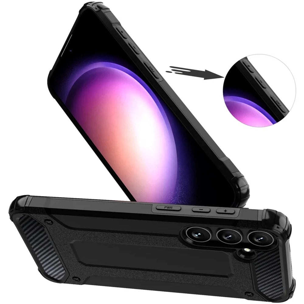 Husa pentru Samsung Galaxy S25+ S936, Techsuit, Hybrid Armor, Neagra