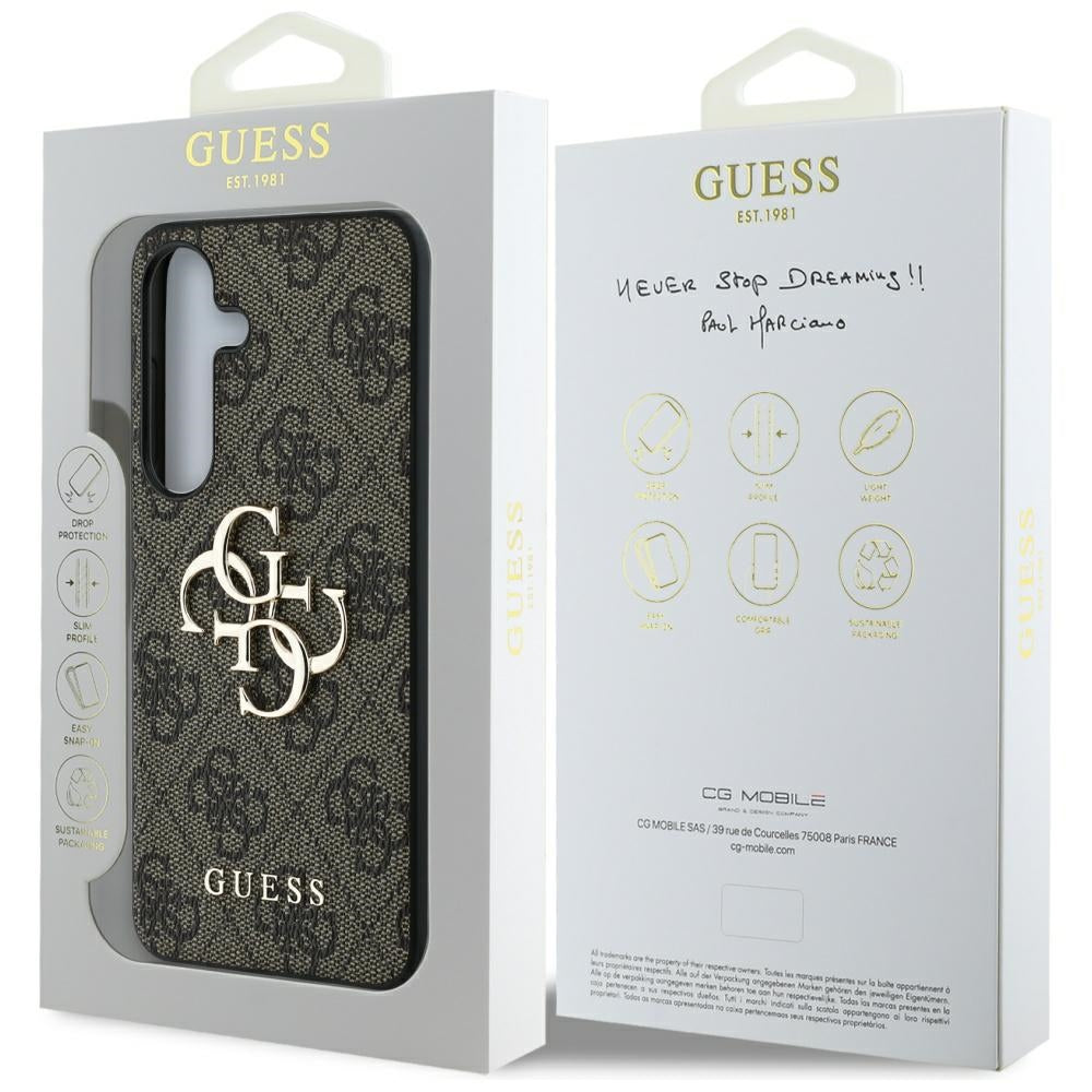 Husa pentru Samsung Galaxy S25 S931, Guess, 4G Big Logo, Maro