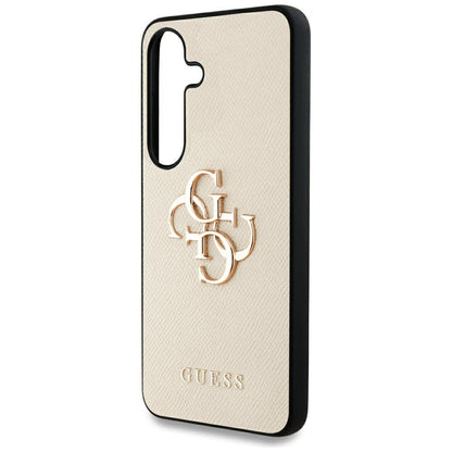 Husa pentru Samsung Galaxy S25 S931, Guess, 4G Grained Big and Classic Logo, Bej