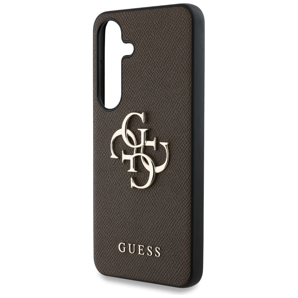 Husa pentru Samsung Galaxy S25 S931, Guess, 4G Grained Big and Classic Logo, Maro
