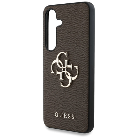 Husa pentru Samsung Galaxy S25 S931, Guess, 4G Grained Big and Classic Logo, Maro