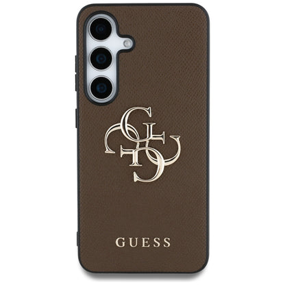 Husa pentru Samsung Galaxy S25 S931, Guess, 4G Grained Big and Classic Logo, Maro