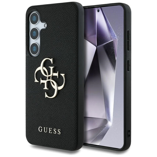 Husa pentru Samsung Galaxy S25 S931, Guess, 4G Grained Big and Classic Logo, Neagra