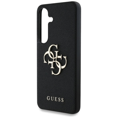 Husa pentru Samsung Galaxy S25 S931, Guess, 4G Grained Big and Classic Logo, Neagra