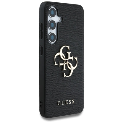 Husa pentru Samsung Galaxy S25 S931, Guess, 4G Grained Big and Classic Logo, Neagra