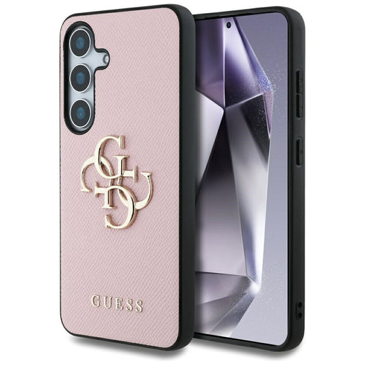 Husa pentru Samsung Galaxy S25 S931, Guess, 4G Grained Big and Classic Logo, Roz