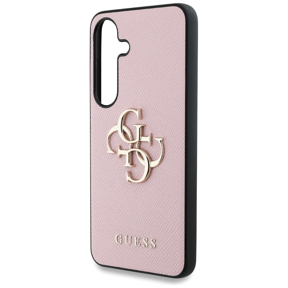 Husa pentru Samsung Galaxy S25 S931, Guess, 4G Grained Big and Classic Logo, Roz