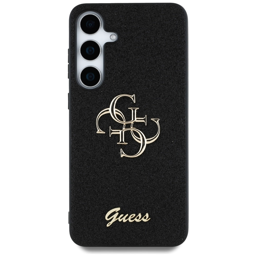 Husa pentru Samsung Galaxy S25 S931, Guess, Glitter Big 4G Script, Neagra