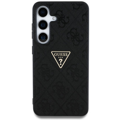 Husa pentru Samsung Galaxy S25 S931, Guess, Grained Hot Stamp 4G Triangle, Neagra