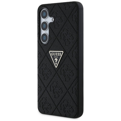 Husa pentru Samsung Galaxy S25 S931, Guess, Grained Hot Stamp 4G Triangle, Neagra