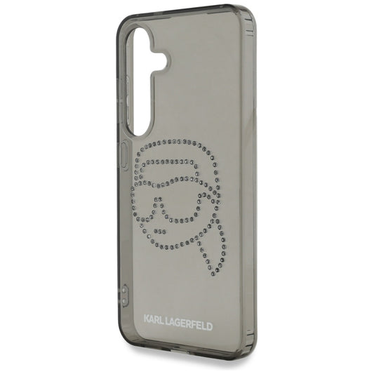 Husa pentru Samsung Galaxy S25 S931, Karl Lagerfeld, IML Rhinestones Karl's Head, Neagra