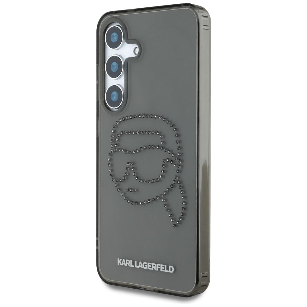 Husa pentru Samsung Galaxy S25 S931, Karl Lagerfeld, IML Rhinestones Karl's Head, Neagra