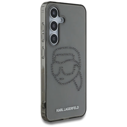 Husa pentru Samsung Galaxy S25 S931, Karl Lagerfeld, IML Rhinestones Karl's Head, Neagra