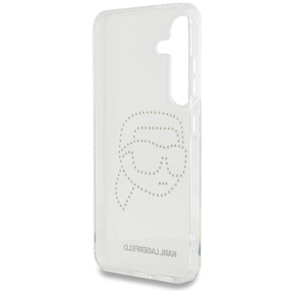Husa pentru Samsung Galaxy S25 S931, Karl Lagerfeld, IML Rhinestones Karl's Head, Transparenta
