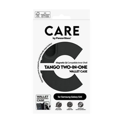 Husa pentru Samsung Galaxy S25 S931, PanzerGlass, Care Feature Tango Two-in-One, Neagra