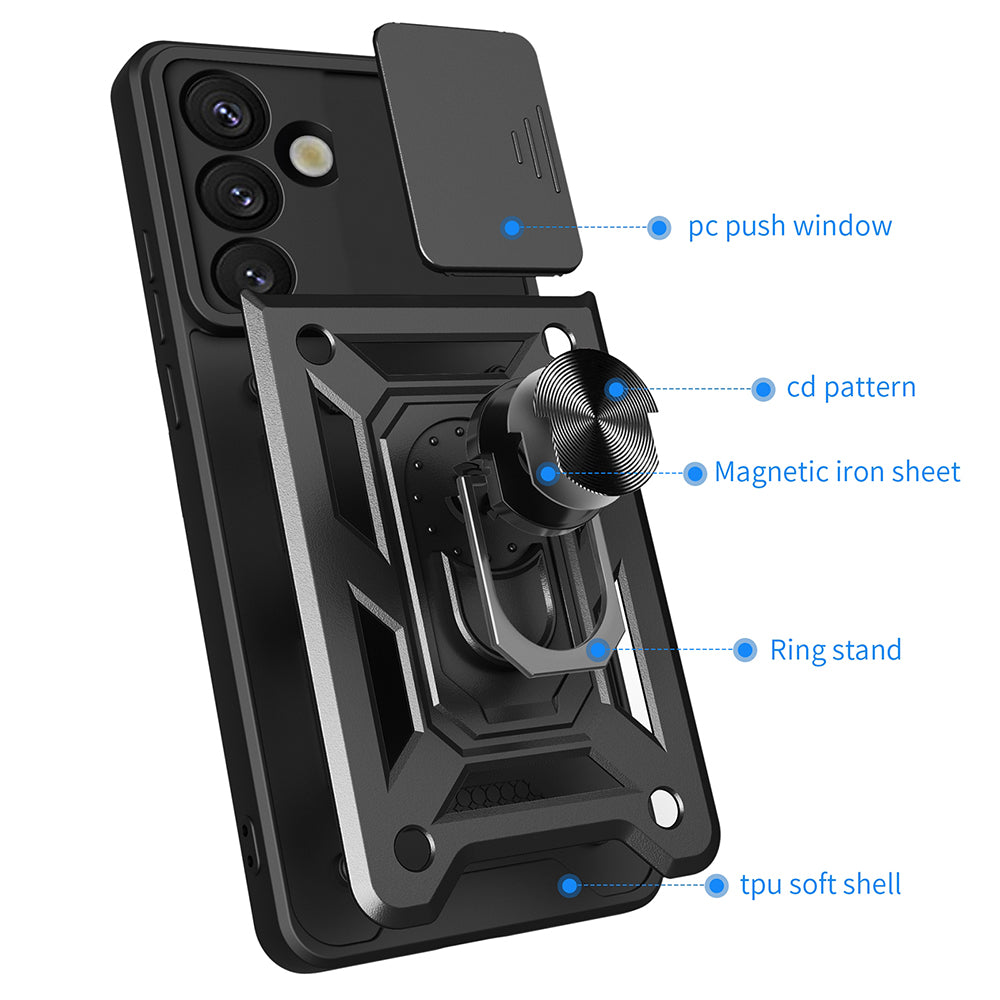 Husa pentru Samsung Galaxy S25 S931, Techsuit, CamShield, Neagra