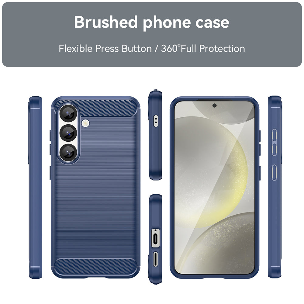 Husa pentru Samsung Galaxy S25 S931, Techsuit, Carbon, Albastra