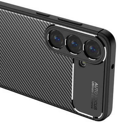 Husa pentru Samsung Galaxy S25 S931, Techsuit, CarbonFiber, Neagra