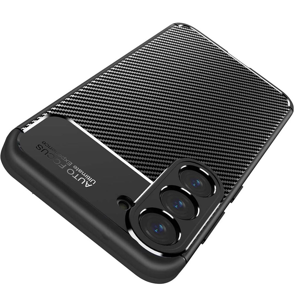 Husa pentru Samsung Galaxy S25 S931, Techsuit, CarbonFiber, Neagra