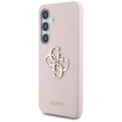 Husa pentru Samsung Galaxy S25 Ultra S938, Guess, 4G Grained Big and Classic Logo, Roz