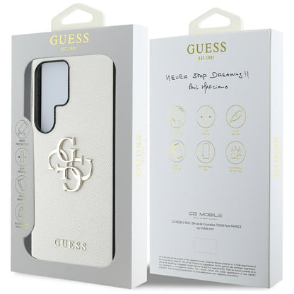 Husa pentru Samsung Galaxy S25 Ultra S938, Guess, 4G Grained Big and Classic Logo, Bej
