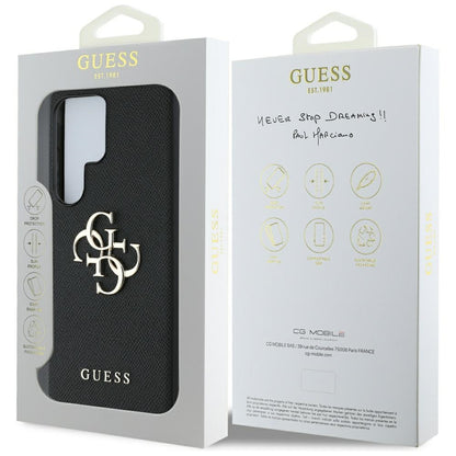 Husa pentru Samsung Galaxy S25 Ultra S938, Guess, 4G Grained Big and Classic Logo, Neagra