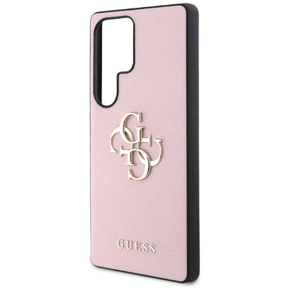 Husa pentru Samsung Galaxy S25 Ultra S938, Guess, 4G Grained Big and Classic Logo, Roz
