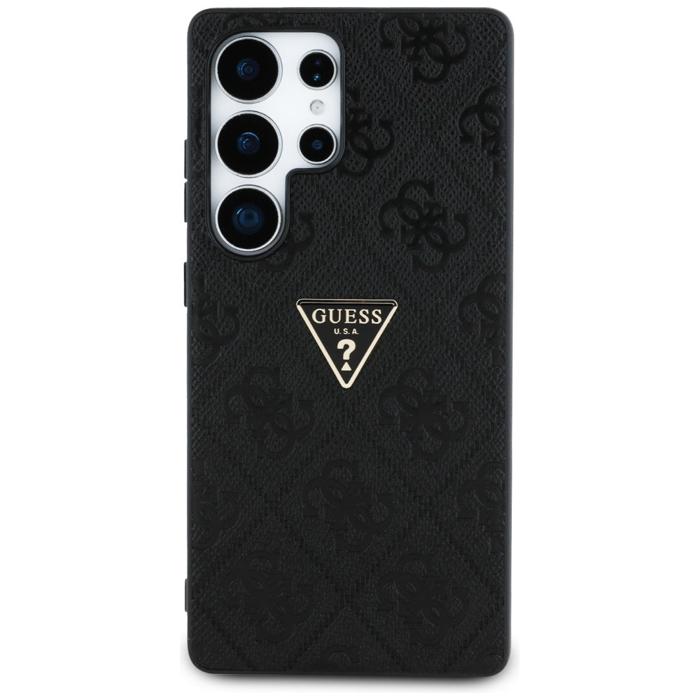 Husa pentru Samsung Galaxy S25 Ultra S938, Guess, Grained Hot Stamp 4G Triangle, Neagra