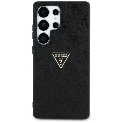 Husa pentru Samsung Galaxy S25 Ultra S938, Guess, Grained Hot Stamp 4G Triangle, Neagra