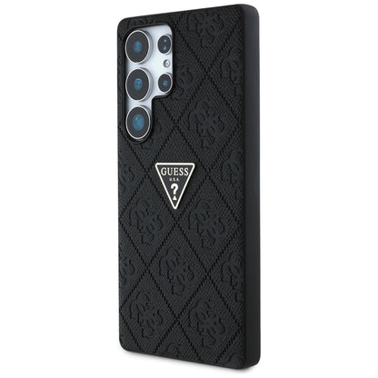 Husa pentru Samsung Galaxy S25 Ultra S938, Guess, Grained Hot Stamp 4G Triangle, Neagra
