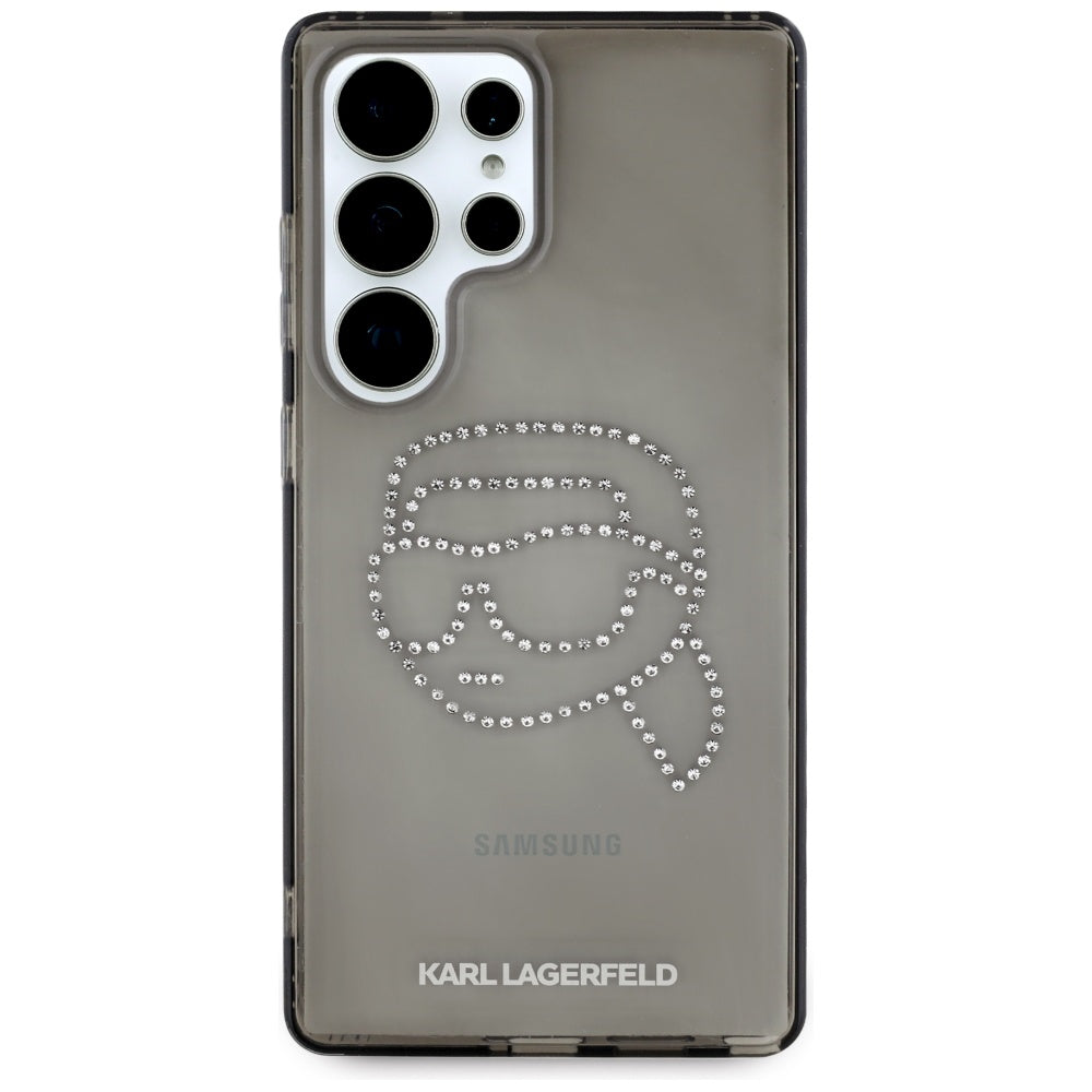 Husa pentru Samsung Galaxy S25 Ultra S938, Karl Lagerfeld, IML Rhinestones Karl's Head, Neagra