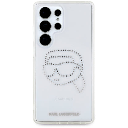 Husa pentru Samsung Galaxy S25 Ultra S938, Karl Lagerfeld, IML Rhinestones Karl's Head, Transparenta