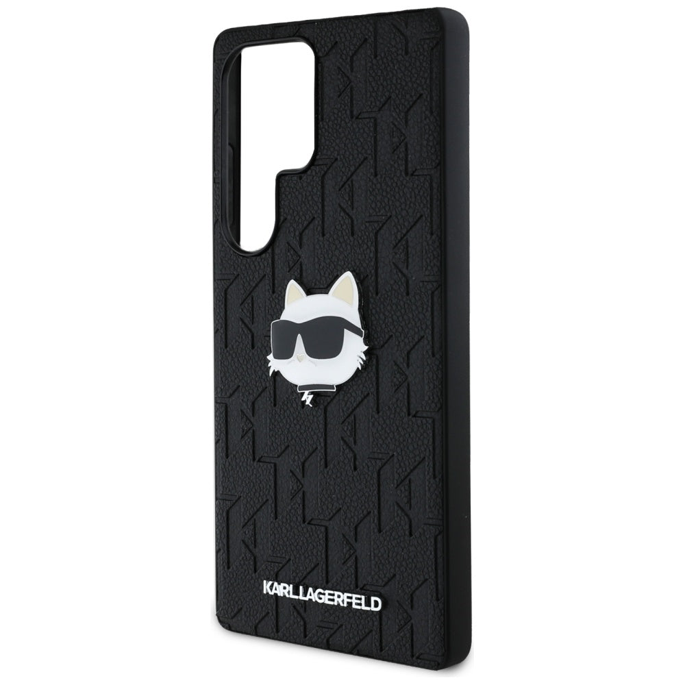 Husa pentru Samsung Galaxy S25 Ultra S938, Karl Lagerfeld, Monogram Choupette's Head, Neagra